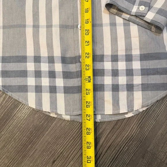 BURBERRY BRIT Women’s 3/4 Sleeve Plaid Button Down 100% Cotton Shirt Size Medium - Picture 7 of 12